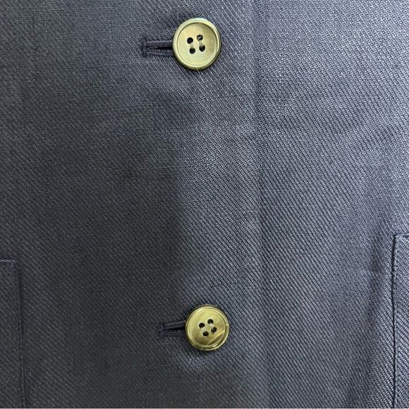 Vintage NEW Talbots Slate Blue 100% Irish Linen 5 Button Blazer Size 10 - Picture 7 of 9